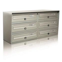 vendita online Casellario postale 6 posti orizzontale esterno - slim Cassette postali, bacheche e casellari Alubox